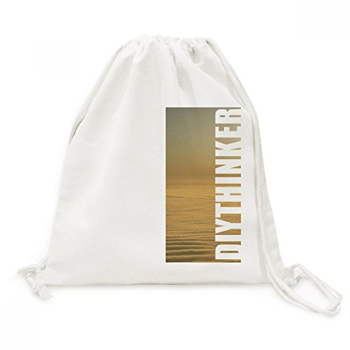 Sac à dos cordon voyage en toile imprimée avec soleil et nuage graphique