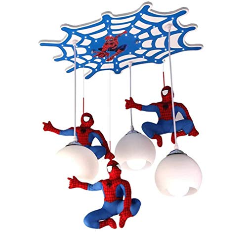 JXILY Lustre Chambre De Lampe Enfant Plafond LED Creative Enfants Lampe De Plafond Lustre Spiderman E27 Cartoon Boy Lampe Décorative Salon Salle À Manger 3