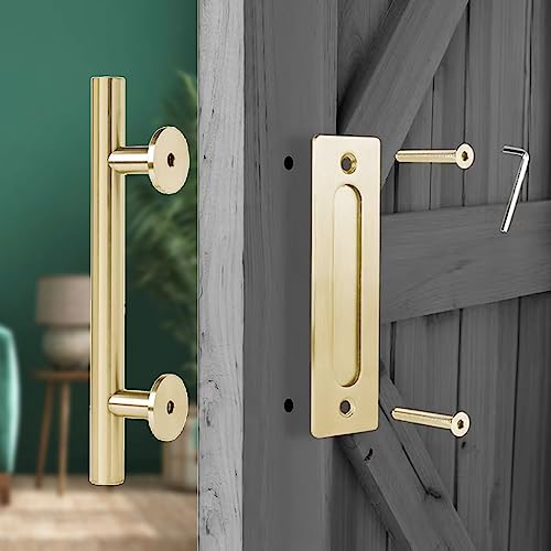 Rio Salto Maniglia Per Porta Scorrevole, In Ottone Spazzolato, 30,5 Cm, Color Oro, Grande, Pesante (Oro, 1 Confezione) - 7