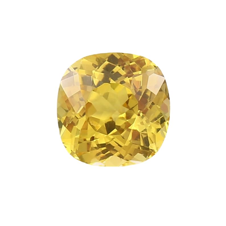 Saphir jaune naturel 9x9mm en taille coussin pour la création de bijoux DIY