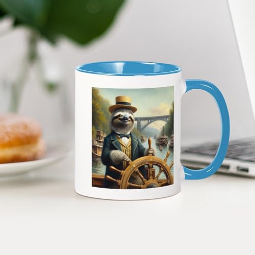 Taza de cerámica CafePress 11 oz blanca y azul miniatura 4