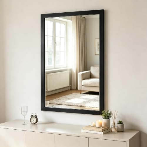 Image of Bathroom Mirror for Over Sink 36x24 Inch Rectangular Wall Mirror, Black