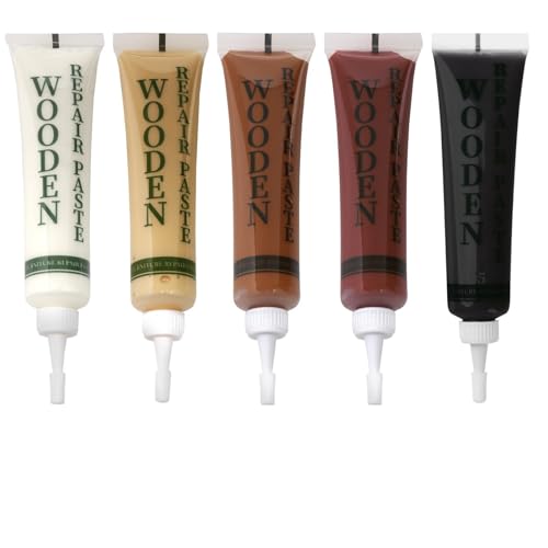 5 Pack Wood Furniture Repair Kit, Multi-Colour Wood Touch Up Fillers for Cabinets Floors Doors Tables, Wood Scratch Repair Kit for Wooden Furniture Laminate Surfaces Cracks Holes Stains