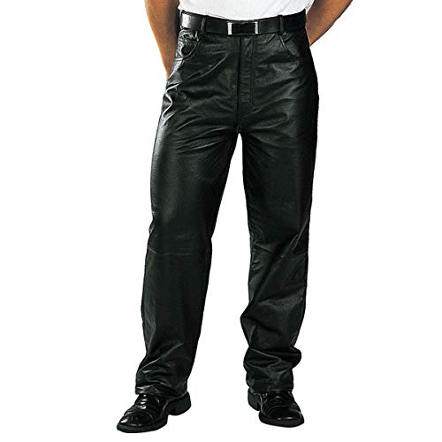 Xelement 860 Men's 'Classic' Black Loose Fit Leather Pants - 46 #TOP2