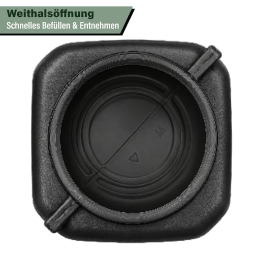 FIXKRAFT Weithalsfass Futtertonne Hund Gärfass Lebensmittelbehälter mit Deckel Kanister Lebensmittelecht Futter Tonne Pferd Mostfass (Schwarz, 50 Liter)