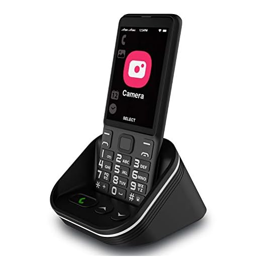 TIANHOO Cell Phone for Seniors 4G/LTE Unlocked, Senior Cell Phone Unlocked, Dual Card Dual Standby, SOS Button, 4G Senior Phone Unlocked with Charging Dock Speaker (Black)