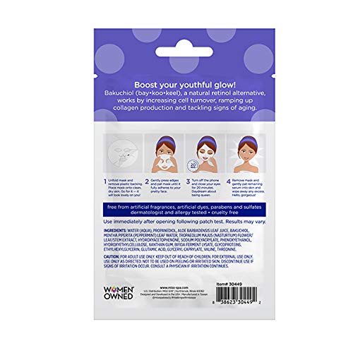 MISS SPA Anti-Aging Bakuchiol Repairing Facial Sheet Mask, Plant-Based Retinol, Hydrating Skin Care, Dermatologist Tested, 4 Pack - Image 6