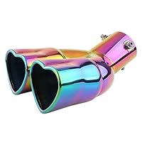 Uitlaatpijpen Universele Auto-accessoires In Hartvorm 2.5 Inch Roestvrij Staal Zilverkleurige Uitlaatdemper Uitlaatpijp Uitlaat Tips Pijp (Color : Silver straight
