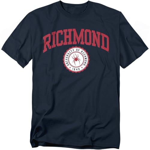 LOGOVISION University of Richmond Collegiate Seal Unisex Adult T Shirt, Navy, Large