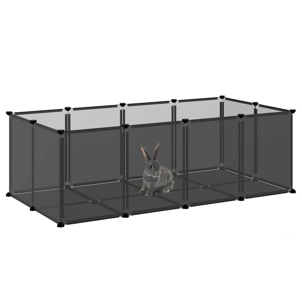 Kleintierkäfig Schwarz 144x74x46,5 cm PP und Stahl