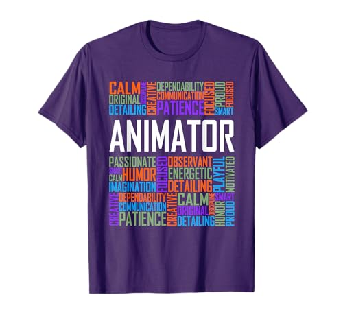 Animate Love Tees Co Animator Words Gift Unisex Adult Animators Cartoon Artist T-Shirt Black Small