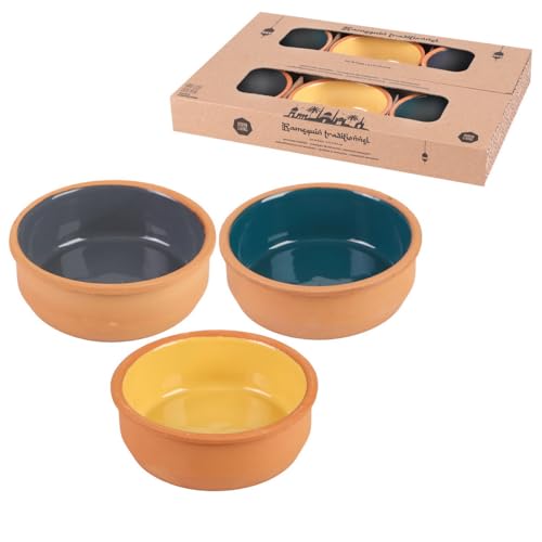 Terracota - Ramequina de terracota (6 unidades, 3 colores, 12 cm x 4 cm)