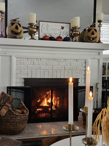 Image of Flameless Taper Candles Battery Operated Flickering Flame with Remote Timer, 6PCS White Real Wax LED Flameless Candlesticks for Festival Home Wedding Living Room Decor(9.64 x 0.78 Inch)