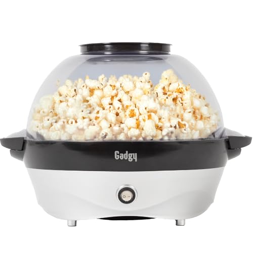 Gadgy Máquina de Palomitas – Popcorn Maker Eléctrico 800W con Placa Antiadherente & Mezclador – 5L Palomitero para Casa, Fiestas & Noches de Cine – Compatible con Mantequilla, Azúcar & Especias