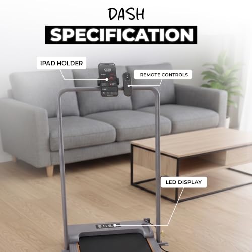 Image of Durafit91 Dash 2.5HP Peak BLDC Motor Walkpad Treadmill with Remote Control | 100 kg User Capacity Walking Pad| 8 km /h Max Speed | LED Display with Under-Desk Design | Home Use | Grey