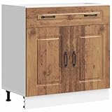 vidaXL Armoire de Cuisine Kalmar Vieux Bois Bois d'ingénierie, Meuble Bas d'évier, Meuble Bas de Cuisine avec tiroir, Meuble Bas de Cuisine avec Porte