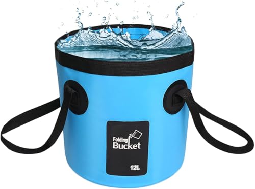 Cubo Plegable, 20 L Cubo Plegable Multifuncional, Adecuado para Acampar, Pescar y Otras Actividades al Aire Libre, Azu