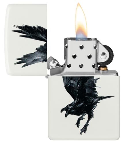 Zippo Encendedor Raven Bird Blanco Mate 46077 miniatura 3