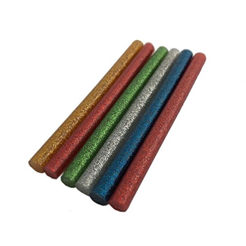 Preisvergleich Produktbild 6x100mm Glitzer Klebestifte Heissklebestifte Klebepatronen Heißklebesticks Ø 8mm