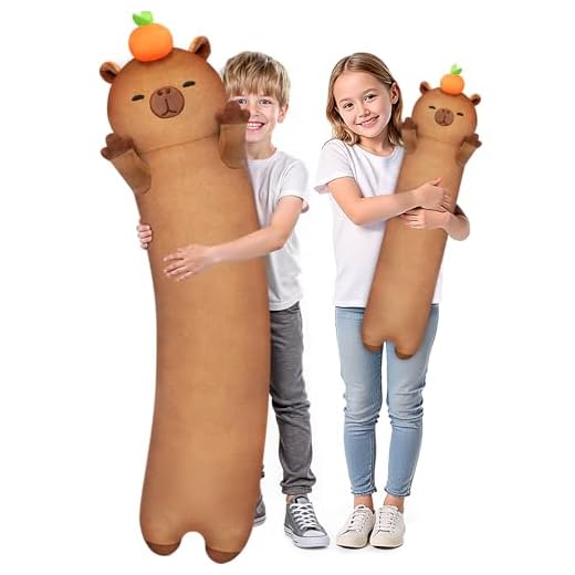 Mewaii Almohada Corporal de Capibara, 5 Tamaños, 120% Relleno Extra, Cojín Largo y Súper Suave para Niños y Gatos, Regalo Kawaii, 110 cm