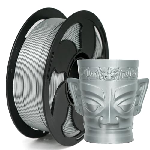 Image of Metal Silver PLA 1.75mm 1kg Shiny Smooth Metallic 3D Filament Spool FDM AMS | Metallic finish Shiny Smooth surface High intensity Beginner friendly No tangle 1kg 2.2lbs for Printer Bambu UltiMaker