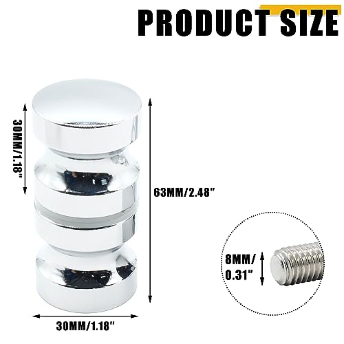 Image of 2 Pack Shower Glass Door Handle, Stainless Steel Shower Doors Knob Double Sided Pull Hardware for Bathroom Glass Doors (Polished Chrome)