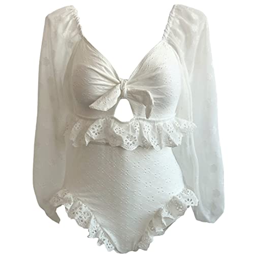 Maillot de bain femme manches longues blanc coupe slim amincissante