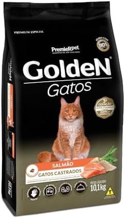 Tendências Emergentes na Alimentação dos Gatos: Atualize-se 13 Golden Ração para Gatos Adultos Castrados Sabor Salmão - 10,1kg P...
