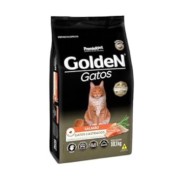 Ração Golden para Gatos Adultos Castrados Sabor Salmão - 10,1kg Premier Pet Adulto