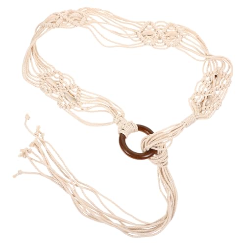 Women Bohemian Waist Belt Shell Decoration Woven Costume Accessory for Skirts Jeans Stylish Belt for Teen Girls and Women for Her