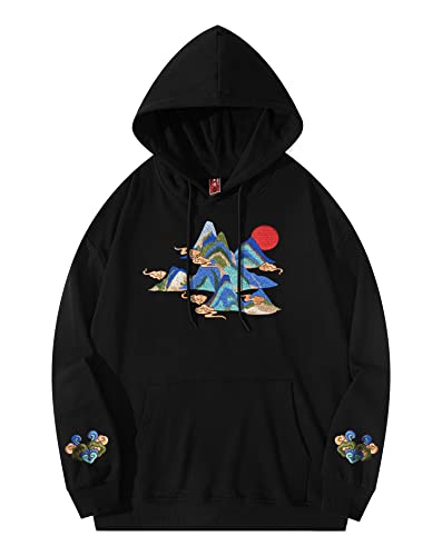 Niepce Inc Streetwear Graphic Embroidered Hoodies for Men