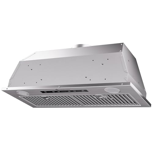 Image of AMZCHEF 30 Inch Range Hood Insert 1000 CFM Built-in Kitchen Vent Hood Stainless Steel Ducted /Ductless Convertible, 3-Speed Touch Control with LED Lights and Baffle Filters for Kitchen Ventilation