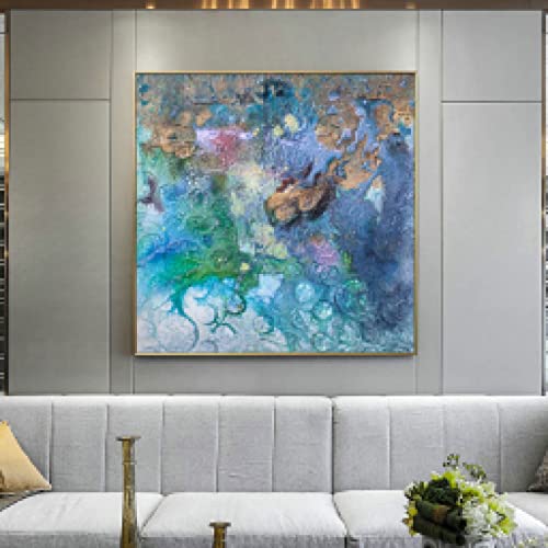 Peinture Monet nénuphar abstrait toile moderne salon 40x40