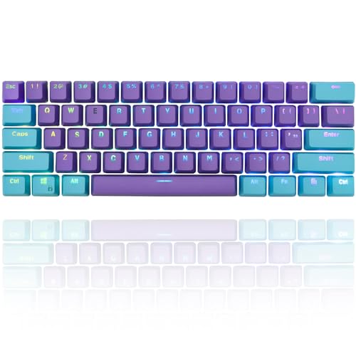 Image of Guffercty kred 60 Percent PBT Keyboard Keycaps OEM Profile, Custom Keycaps Double Shot for 61 60% Mechanical Keyboard (SEHN)