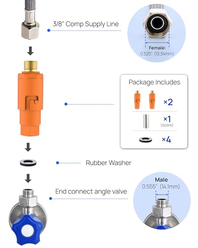 Under Sink In line Water Filter - Sediment Water Filter, Reusable Impurity Filter Attachment, 9/16