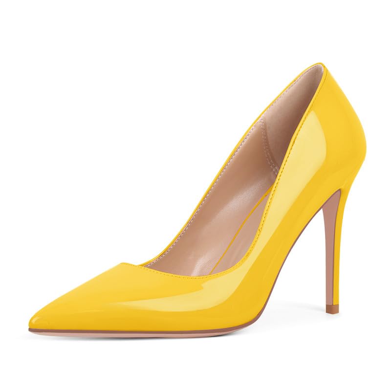 Image of Women's Stiletto High Heels Pumps for Women-4IN Pointed Toe Classic Pumps for Dress Party Wedding Evening Date Night Sexy Slip-On Shoes