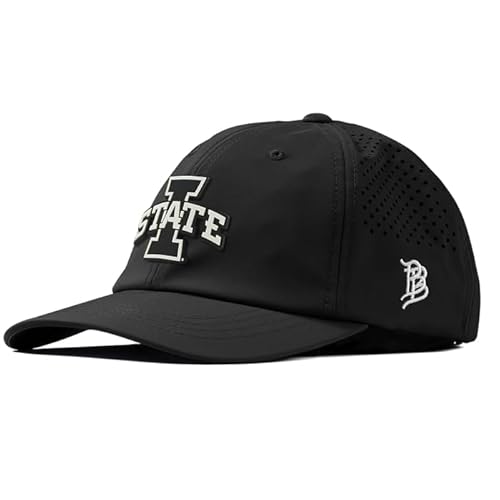 Branded Bills Officially Licensed x Iowa State Cyclones Black Performance Dad Hat Vintage Iowa State PVC