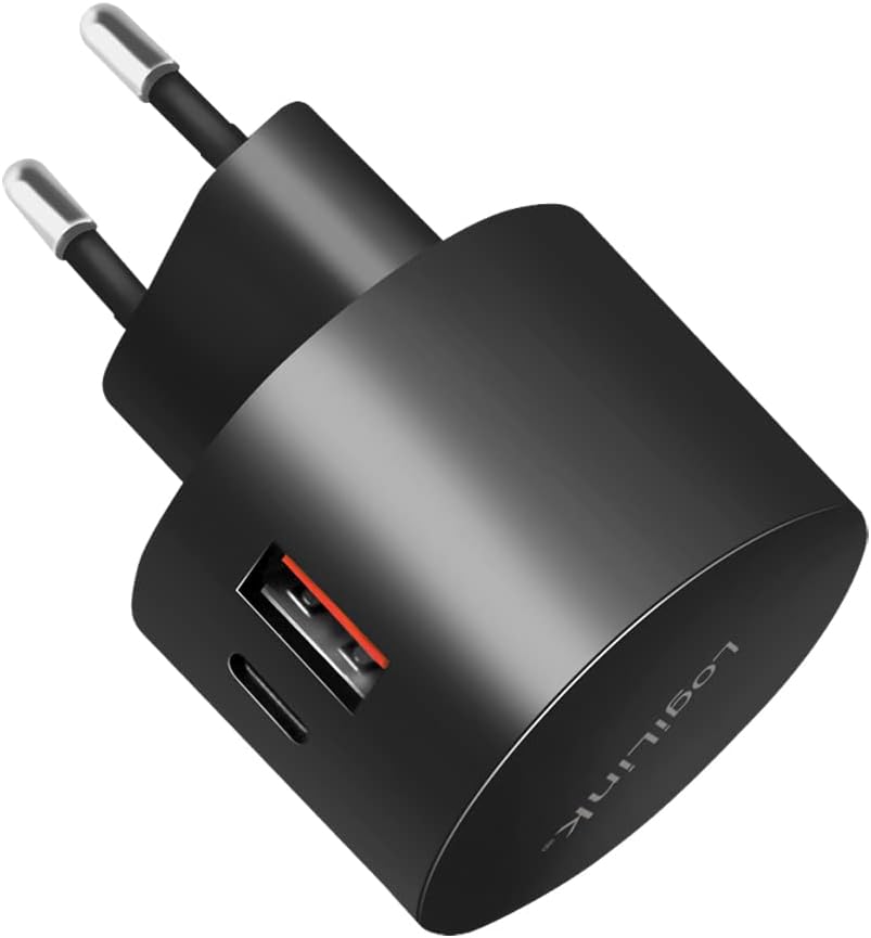LogiLink PA0274 USB Wall Charger front view with USB-C and USB-A ports
