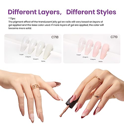 Image of beetles Gel Polish 16 Colors Gel Nail Polish Set White Dark Brown Pink Nude