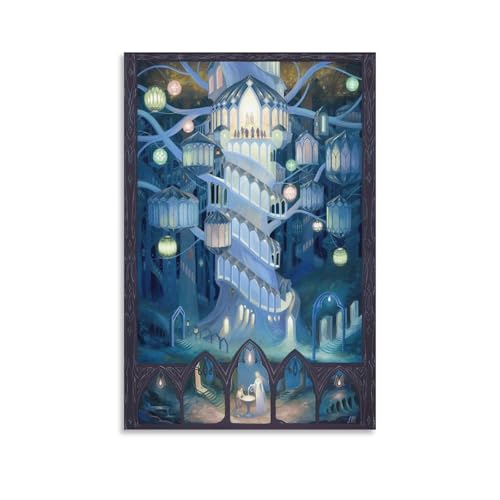 Poster Le Seigneur des Anneaux vintage Terre du Milieu, décoration murale toile 60x90cm d'intérieur
