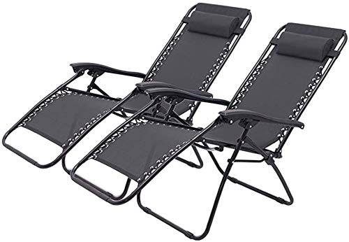 Ensemble de chaises longues zéro gravité de 2 transats de jardin renforcés 200kg