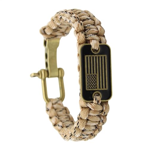 Bracelets en paracorde 550 avec emblème de l' américain en bronze, bracelet à manille réglable pour homme, bracelet de respect des vétérans, accessoire...