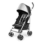 Summer Infant 3Dlite ST Convenience Stroller, Black & Gray - Lightweight Stroller with Steel Frame, Large Seat Area, Multi-Position Recline, Storage Basket - for Travel and More