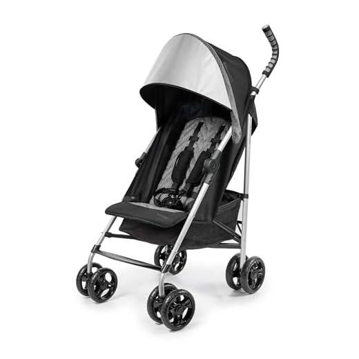 Summer Infant 3Dlite ST Convenience Stroller, Black & Gray - Lightweight Stroller with Steel Frame, Large Seat Area, Multi-Position Recline, Large Storage Basket - Infant Stroller for Travel and More