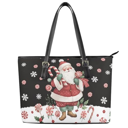 Christmas Large Tote Bag for Women Work Leather Shoulder Bag for Women Travel Duffle Bag for Airplane Holiday Gifts