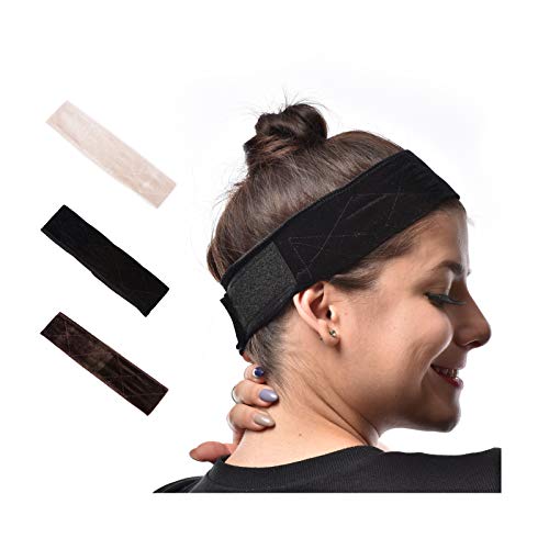FIND BEAUTY Wig Grip Headband Velvet Adjustable Comfort Elastic Band Non-Slip for Wigs (Black)