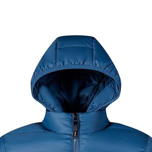Doudoune bleu à capuche pour homme : vêtement basique léger taille L