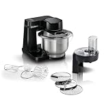 Bosch MUMS2EB01 MUM Series 2 Food Processor, 700 W, 3.8 L Stainless Steel Bowl, Chopper and 3 Slices, Stainless Steel Pastry Kit, Black