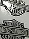Wappen Logo Decal Paar geharzte Aufkleber kompatibel mit Harley 3D-Effekt-Modellen für Tank oder Helm. Größe eines Aufklebers: 50 x 39 mm (Chrom/Schwarz)