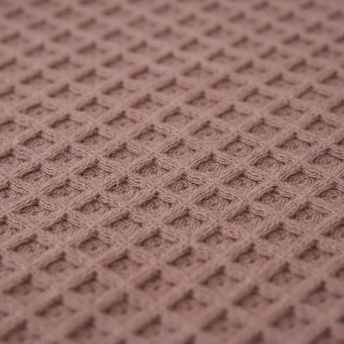 Image of Furnistitchs Bohemian Cotton Sofa Throw Blanket 50x60 inches | Waffle Knit & Chevron Pattern with Fringes | Aesthetic Decorative Couch Throw for Living Room & Bedroom (Onion Pink)